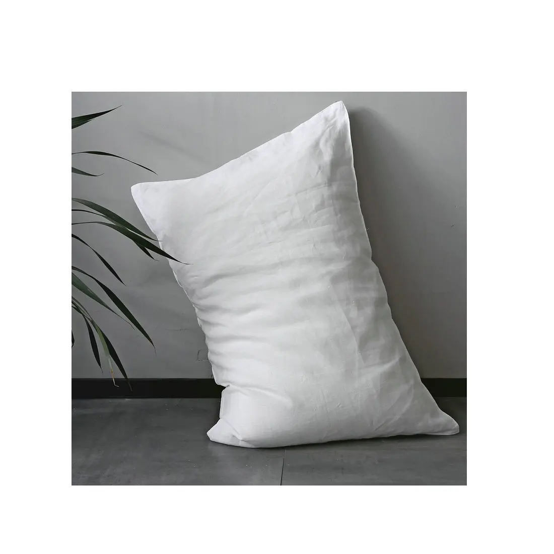 Esasilk Custom Queen Size Hand Zipper Style 100% Pure Linen Pillowcase White Pillow Cover