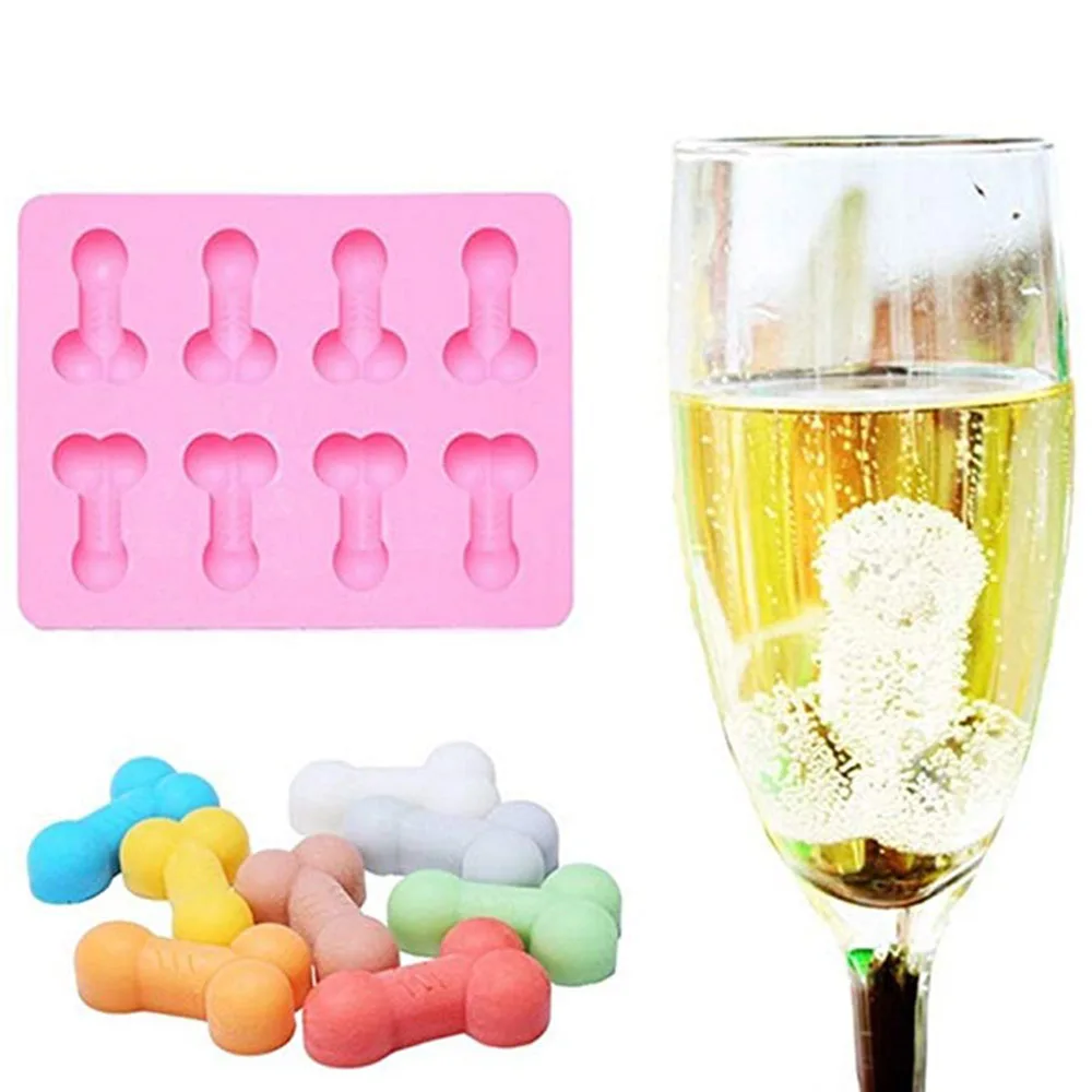New Arrival 1pc Funny Sexy Penis Silicone Cake Mold 8 Holes Ice Cube Tray DIY Silicone Chocolate Molds Fondant Mold