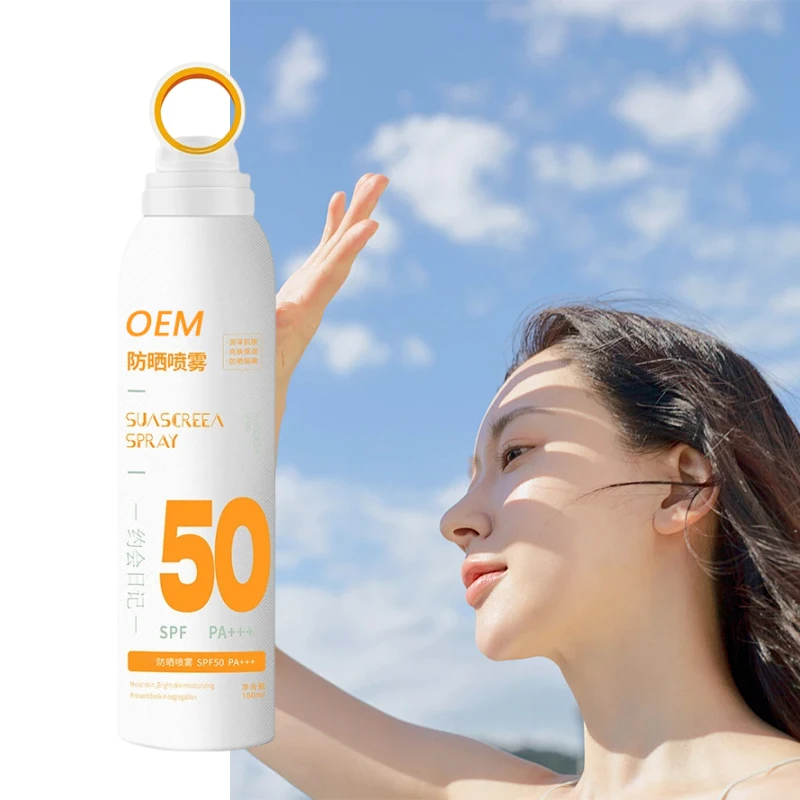 High Quality Private Label Outdoor Organic Whitening Face Spf 50+ Protective Sunscreen Spray
