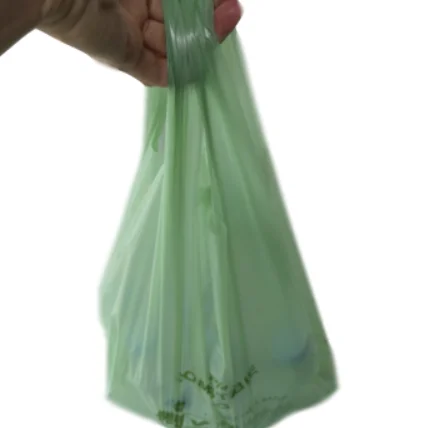 
Corn Starch Based Plastic Tshirt Bag Custom Biodegradable Bags 