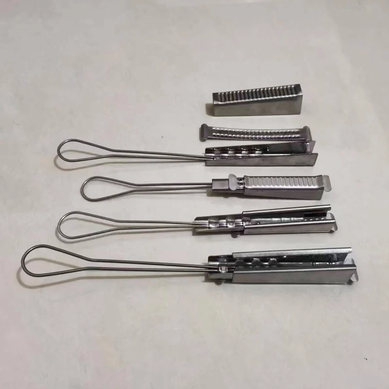 Adjustable High Tension Optical Fiber Ftth Cable Stainless Steel Drop Wire Clamp