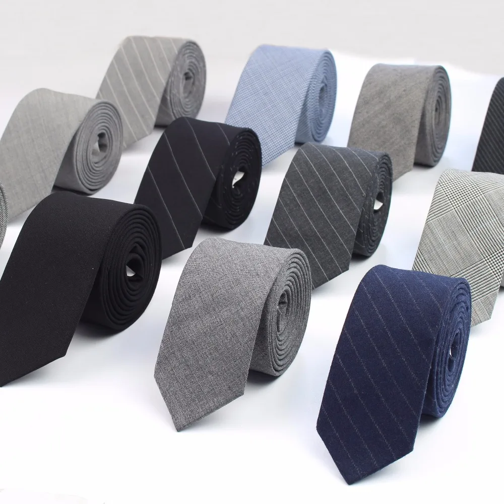 Commercial Luxury 100% Wool Tie Classical Color Black Grey Necktie Mens Fashion Neckties Designer Handmade European Style Ties