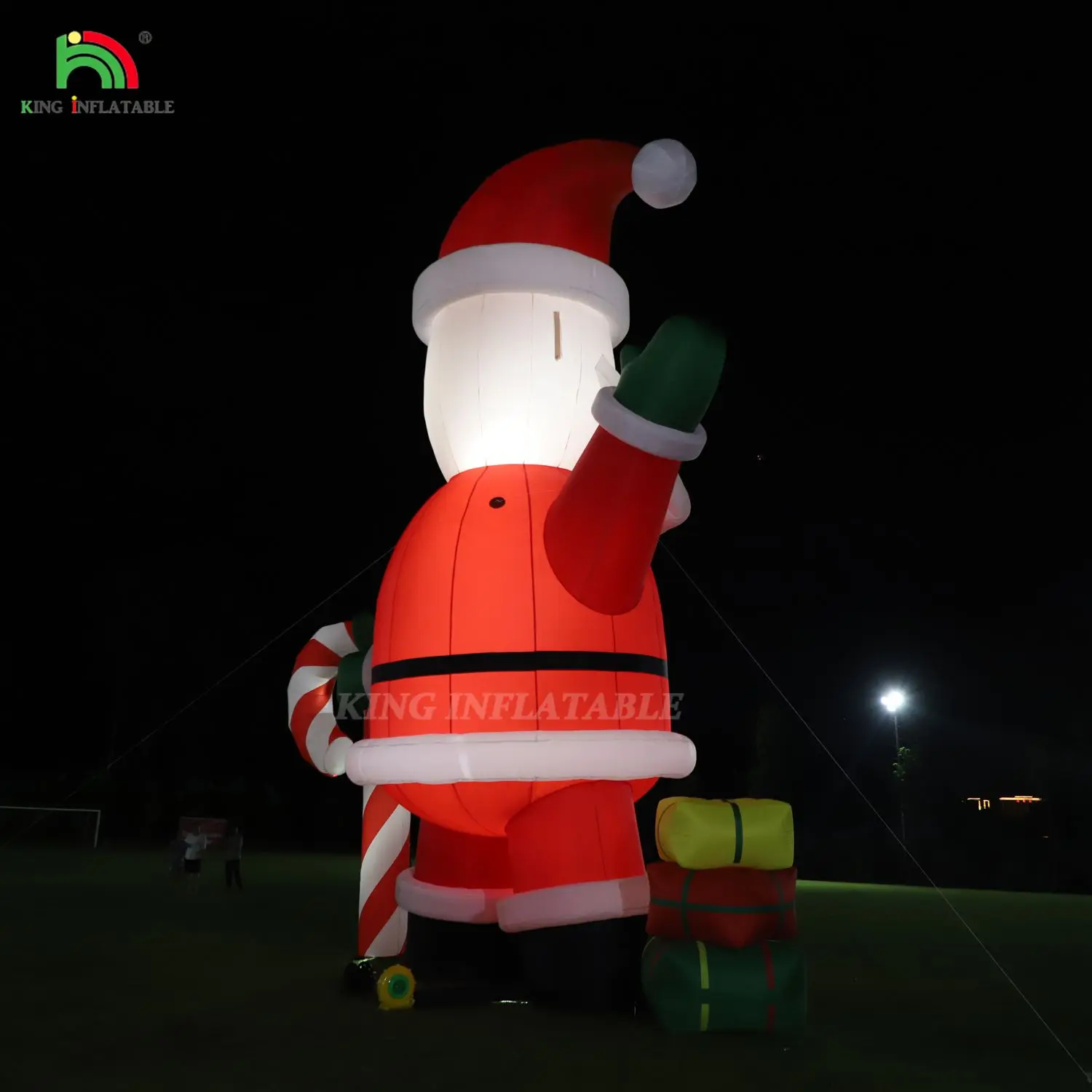 Glowing Inflatable Santa Claus Ornament 33ft Cartoon Giant with LED Lights for Christmas Garden Party Decor