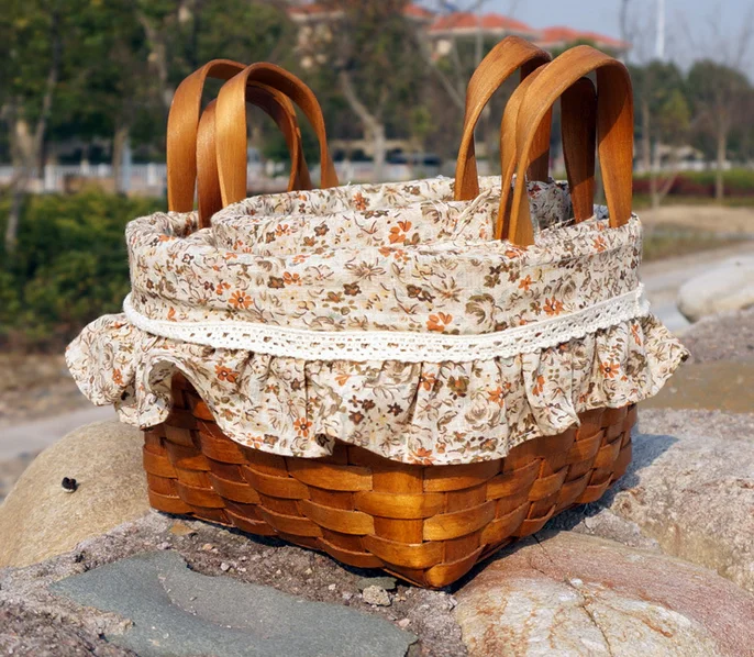 Набор из 3 плетеных корзин для хранения корзина закусок древесного дерева всякой всячины с подкладкой Прямая продажа завода