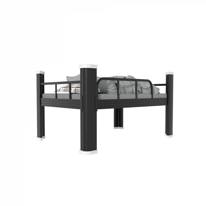 New design apartment metal adult loft bunk bed for Teen & Adults Metal Bunk Bed Twin Over Full Size with Removable Stair