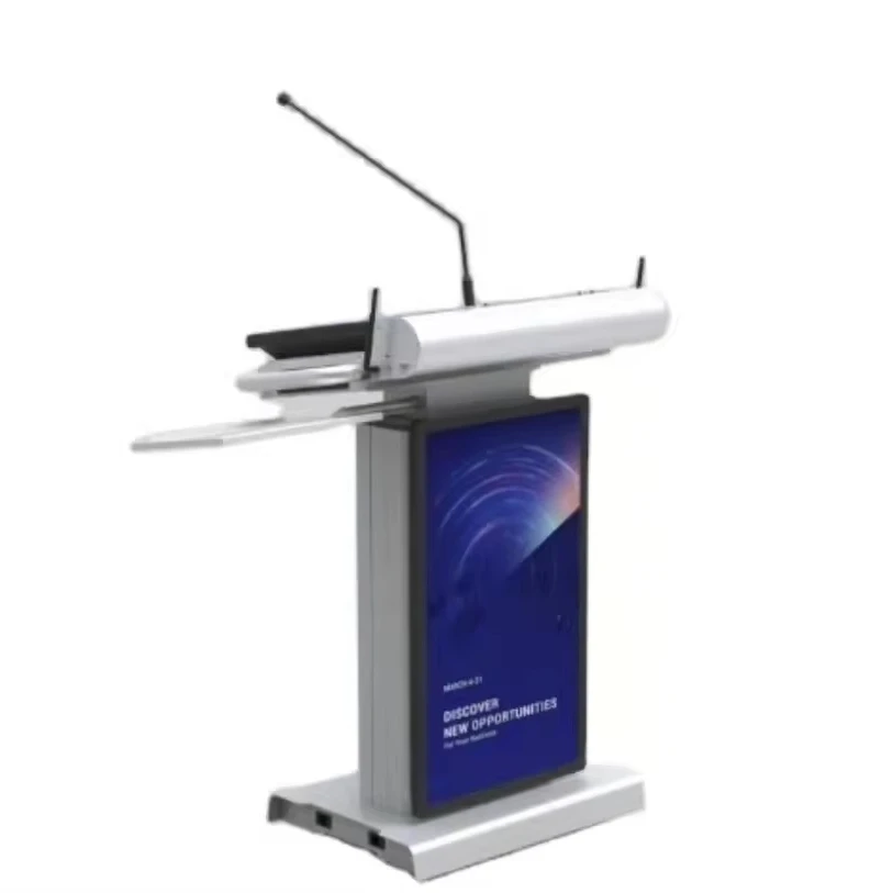 Digital Smart Podium Lectern School Audio Visual SystemHeight Adjustable Single-sided HD screen
