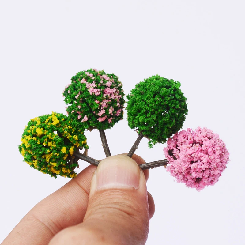 DIY sand table garden micro field landscape production of flower tree plastic simulation model mini ball tree