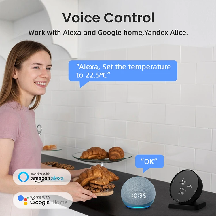 AVATTO Tuya Wifi RF433 Smart Room Gas Water Heater Thermostat Temperature Controller Work with Actuator Water Heater Thermostat