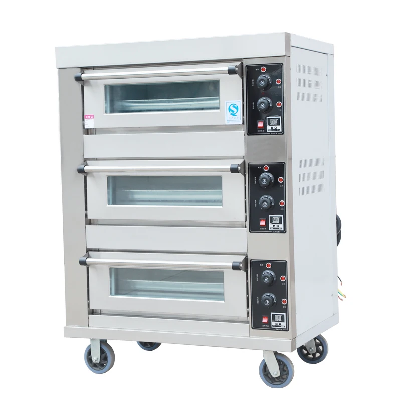 3 deck 3 trays commercial kitchen electric oven bakery machine equipment baking oven bread cake oven