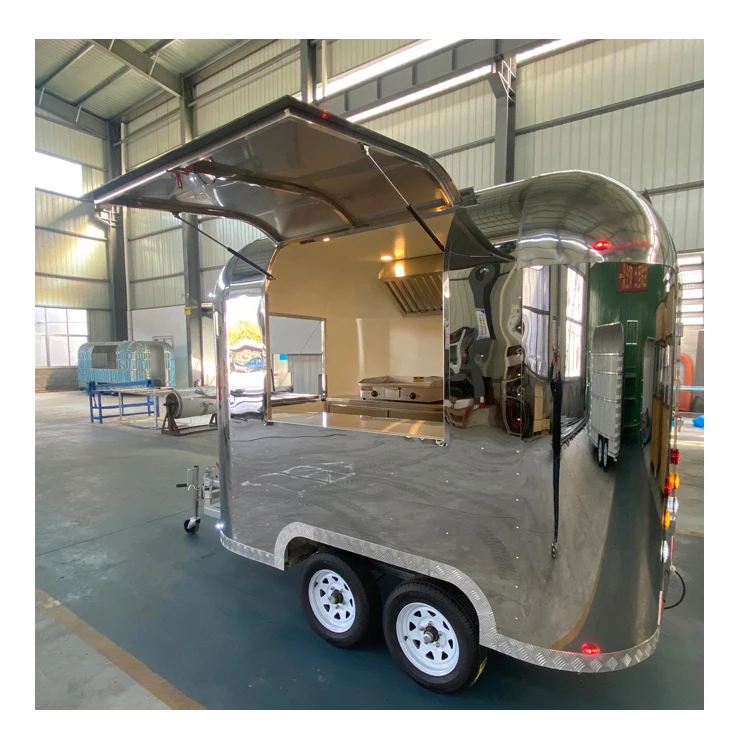 Europe Airstream Camper Trailer Travel Food Caravan Mobile Food Cart Food Truck For Sale