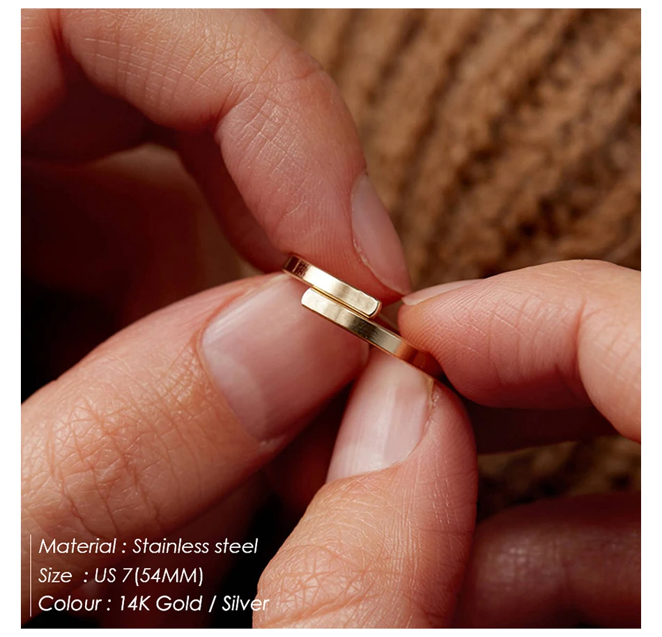 Fanze Custom personalized woman name engraved ring , 14k gold plated engrave letter stainless steel ring adjustable