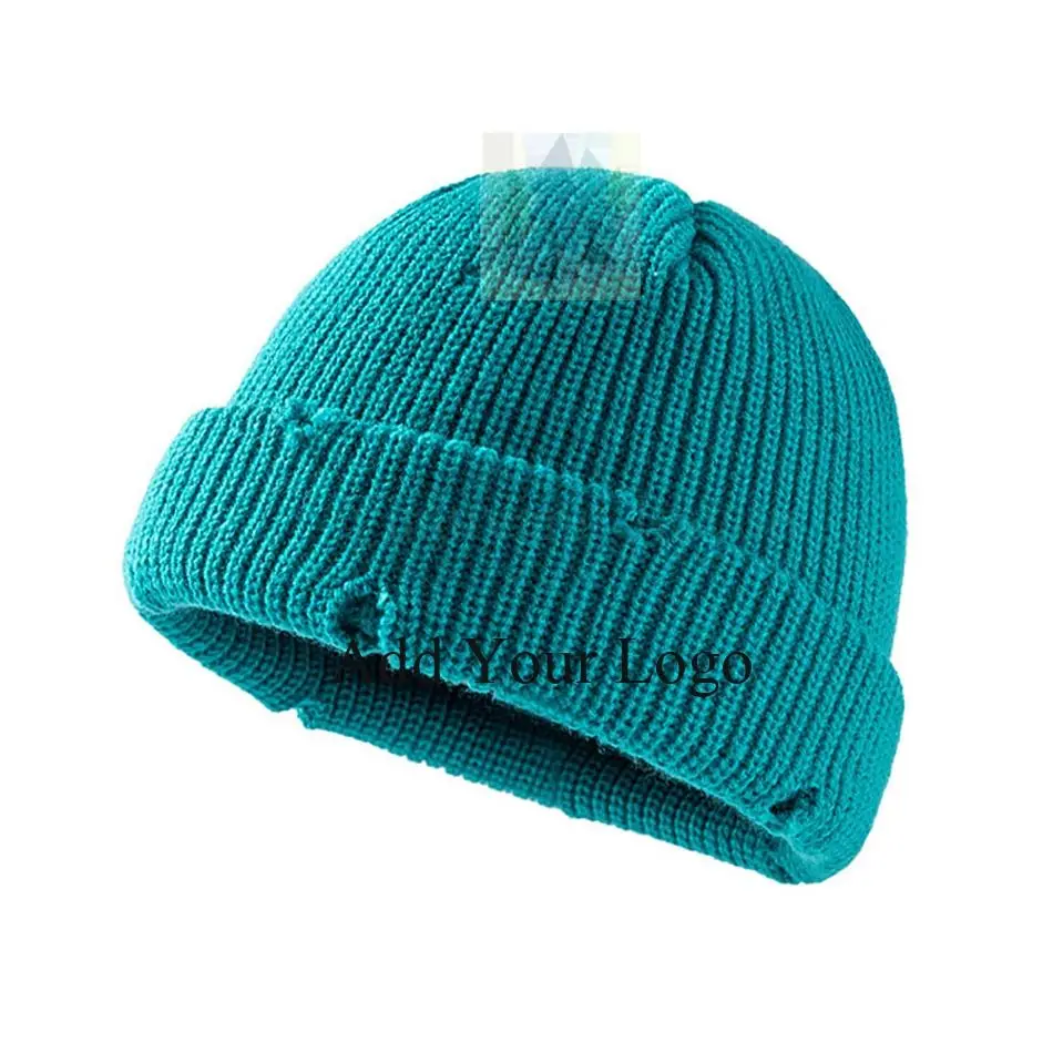 Winter Outdoor Cycling Hip Hop Knit Hat Unisex Warm Thickened Wool Beanie Hat Customized Logo Ski Mask