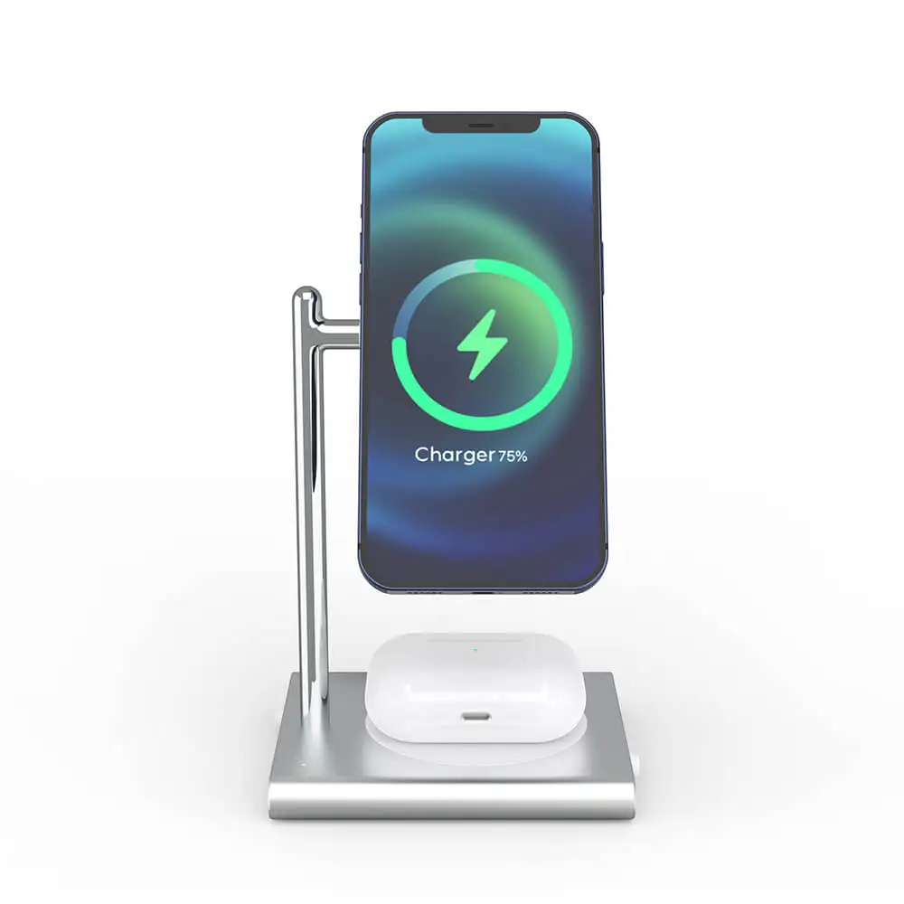  Магнитное зарядное устройство 7 5 Вт 10 15 3 в 1 Беспроводное для iPhone 12 pro