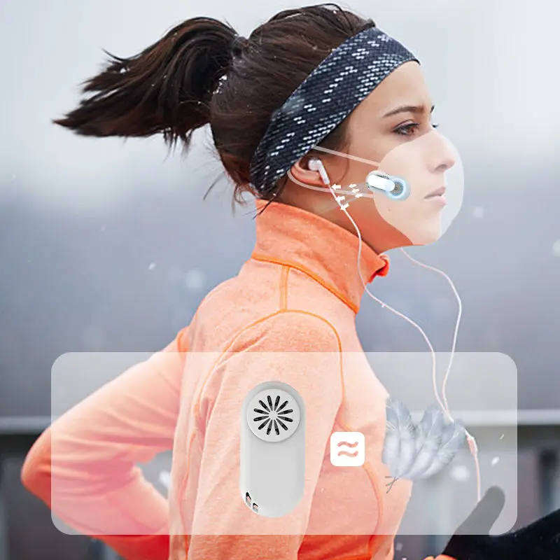 New Arrival Portable Mini Face Fan Clip Fan Wearable Air Filter USB Rechargeable Exhaust Mini Fans Wearable Air Face Maskes