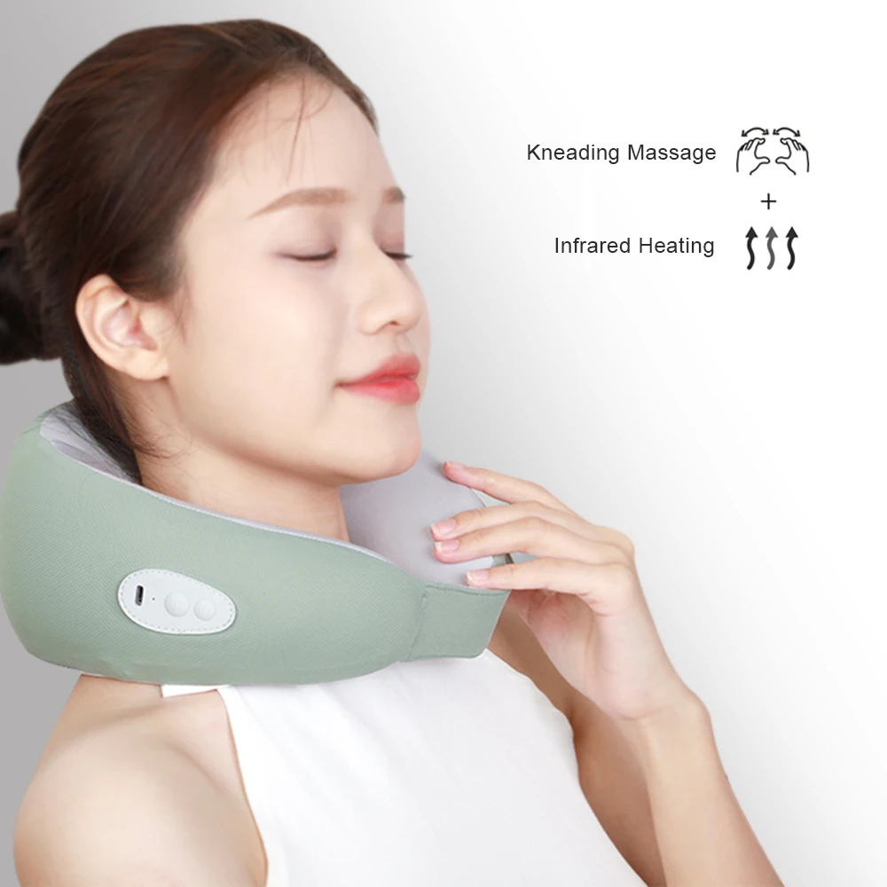 Electric Pillow Wireless Shiatsu Shoulder Portable Neck Warmer Massager