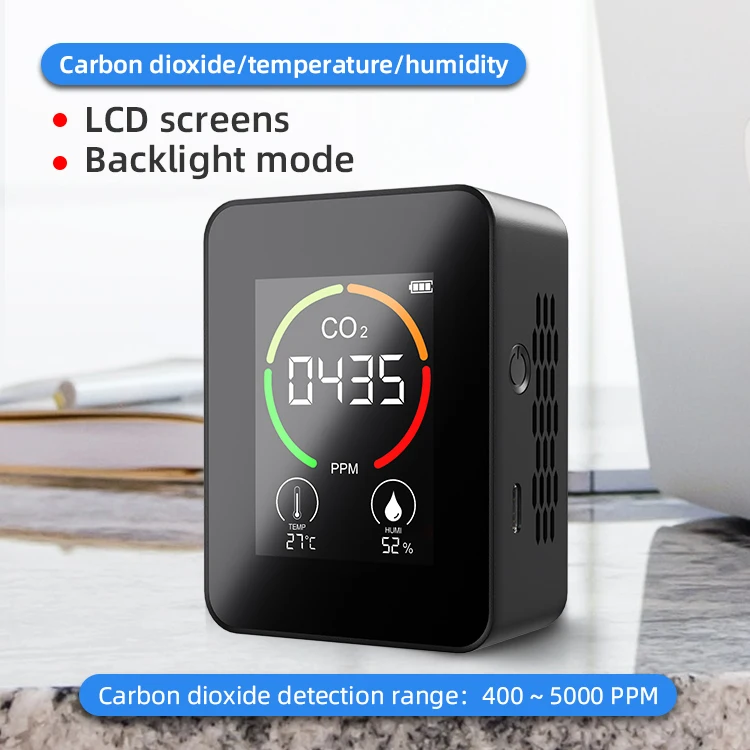 ggele Highly Quality Indoor Portable Infrared Wifi Smart Co2 Air Sensor Co2 Monitor Air Meter Monitor Carbon Dioxide Detector