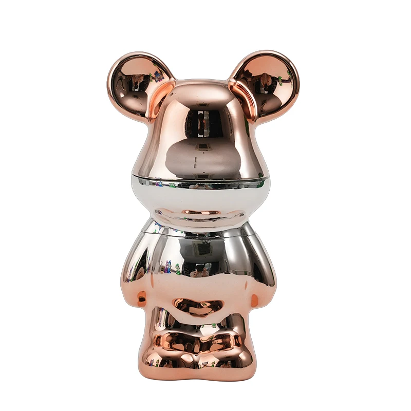 Factory 2024 new multi-color violent bear Tobacco grinder two-color electroplated zinc alloy violent bear Herb Grinder