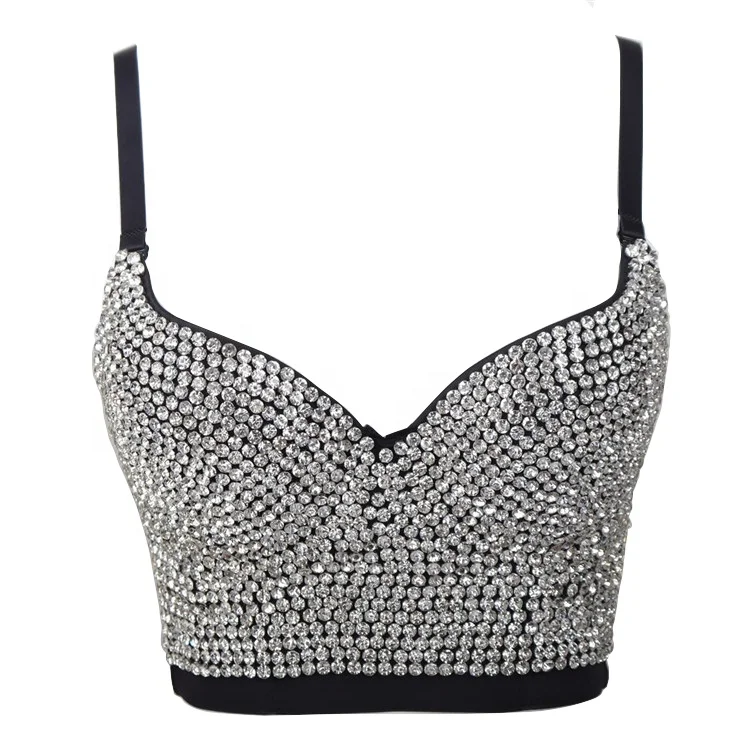 Лидер продаж, укороченный топ Майами с черными стразами, бюстье
