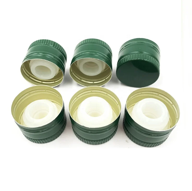 High Quality Olive Oil Glass Bottle Cap Closure 32.5mm Metal Aluminium Screw Caps With Plastic Pourer
