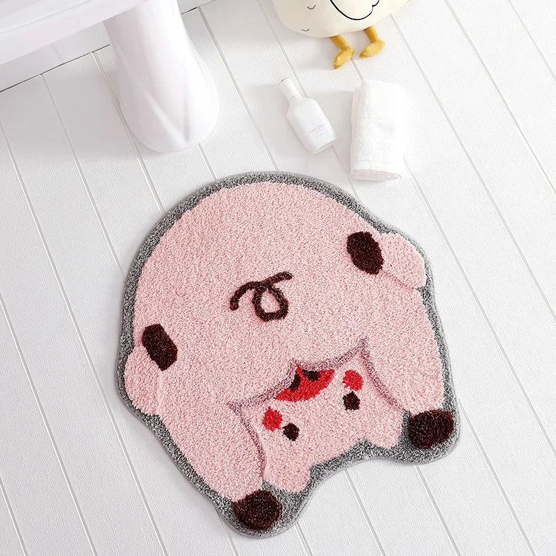 Custom Faux Fur CD Pattern Round Shape Kids Cartoon Door Mats Cool Rug Custom Print Modern CD Rugs for Bedroom Living Room