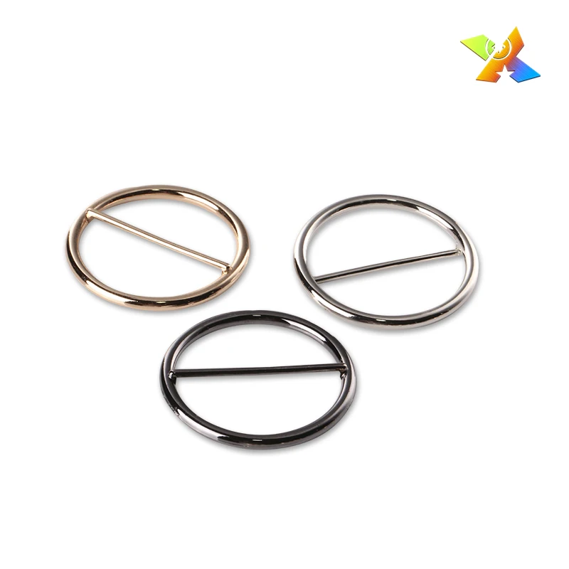 Factory wholesale ladies metal alloy round O shape shoes buckles types of belt buckles sale Multi-Color round belt buckle