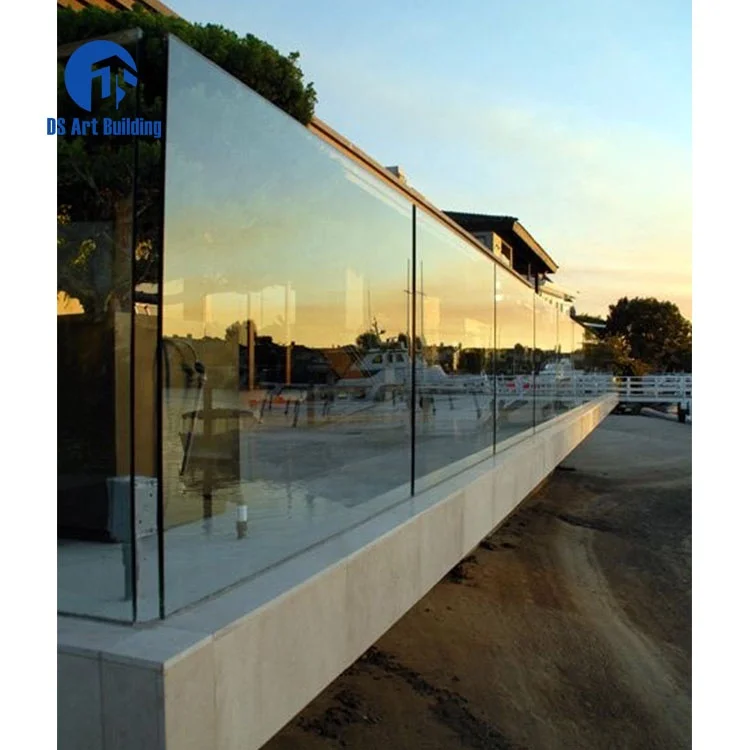 DS Aluminum U Channel Glass Railing Balustrade Profile u channel stainless steel frameless Glass U Base Baluster Railing