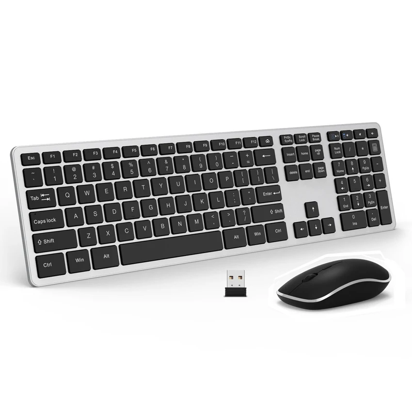 2020 New Design Ergonomic Scissor AZERTY Layout Clavier 2.4G Wireless French Keyboard Mouse Combo
