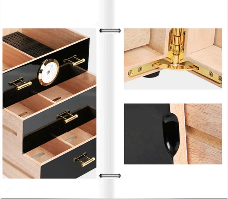 Goldsions Handmade Custom Cigar Cabinet Storage 150 CT Humidor Organizer