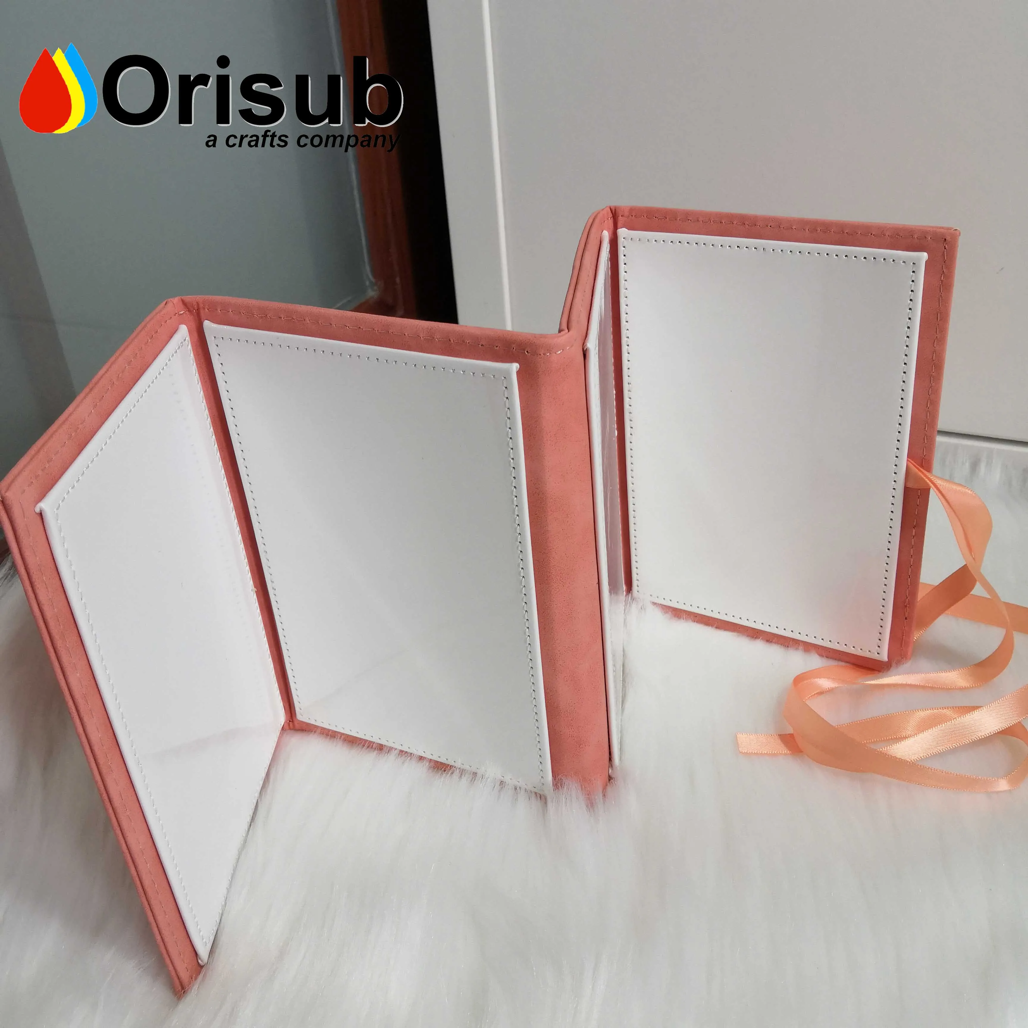 Blank pu leather custom 4 photo panel photo album frame sublimation