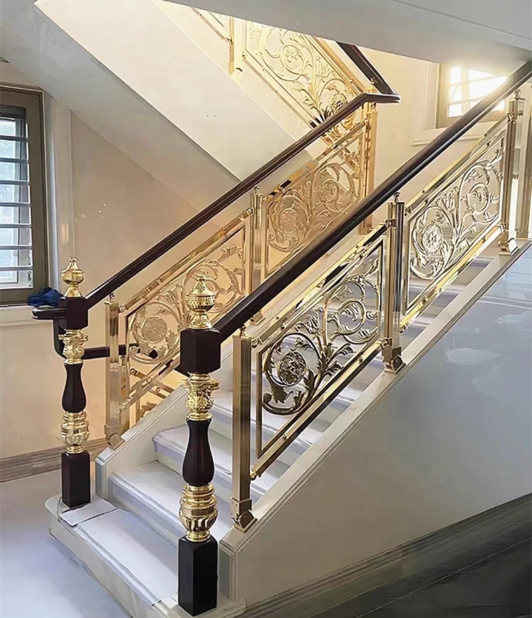 New Hot Selling Modern Stair Railing Stair Handrail Villa Indoor Aluminum Stair Handrail/ Customized Aluminum  Handrail railing