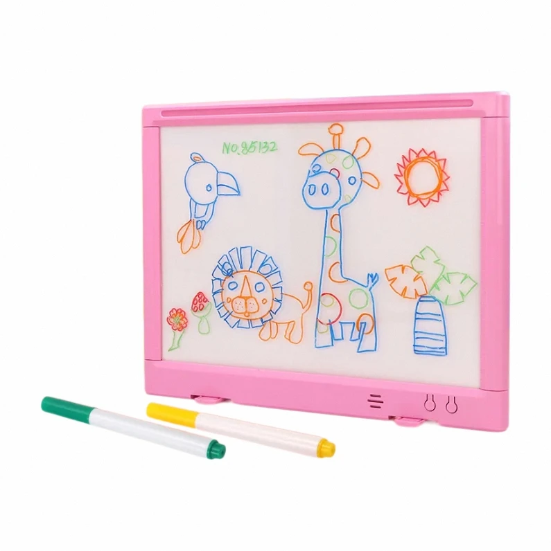 Interactive Illuminated Musical Drawing Board Plastic Drawing Toys Set for Kids Aged 2 to 4 and 5 to 7 Years