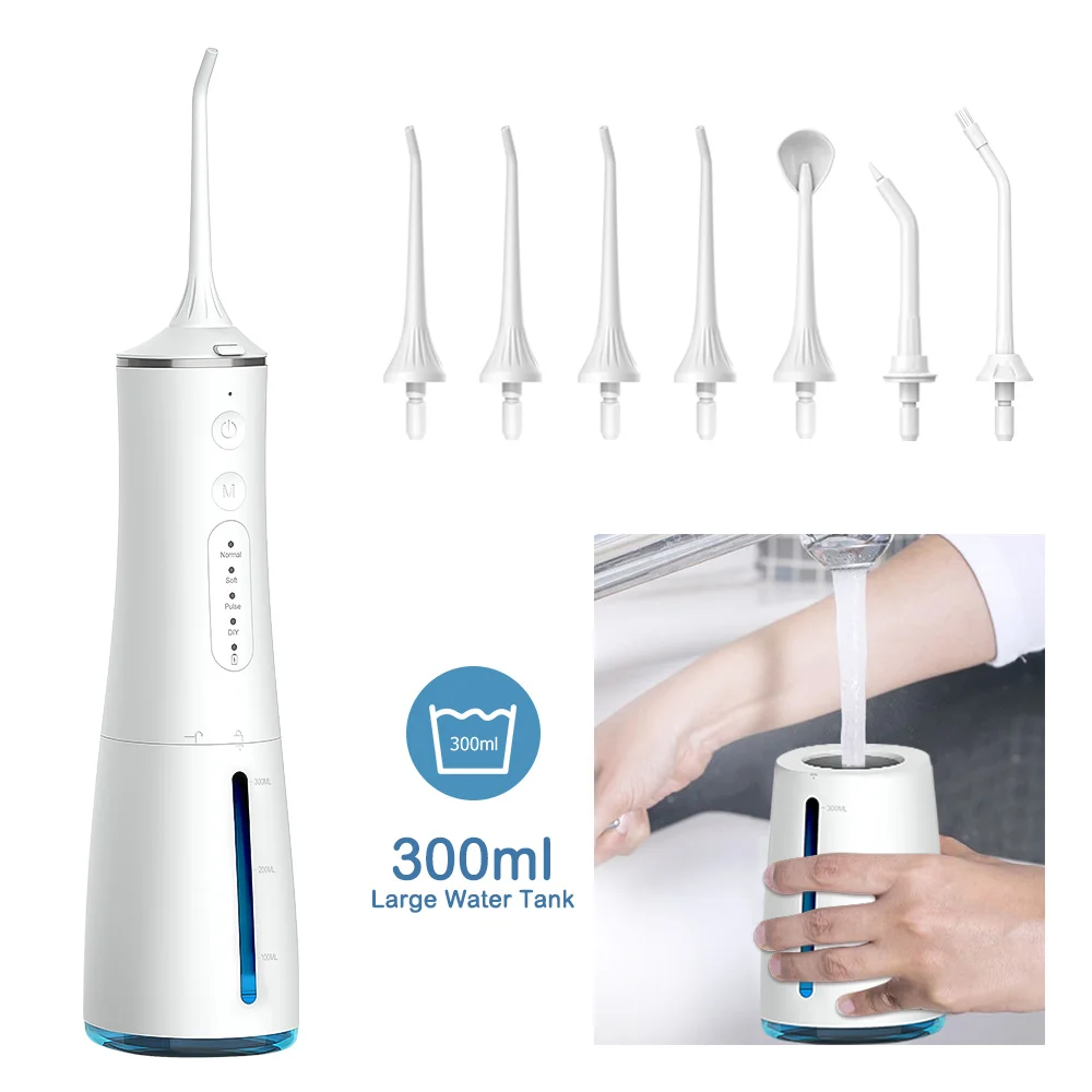 Waterflosser Rechargeable Dental Teeth Cleaning Cordless Water flosser Dental irrigator with DIY Mode Home Water Dental Flosser