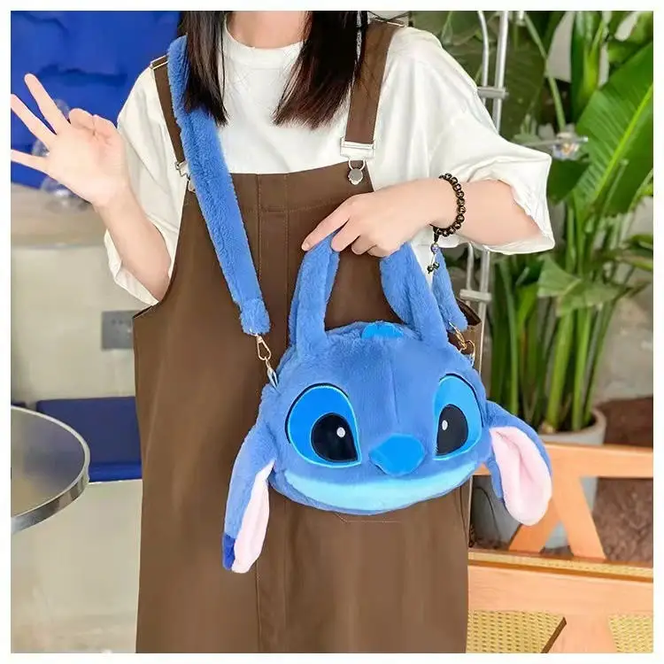 New Arrival cute cartoon character plush handbag plush shoulder bag plush bag New sanrioo kuromi stitch cute plush doll tote bag