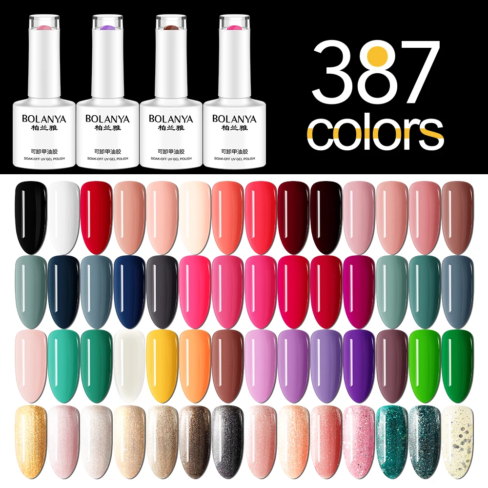 BOLANYA Wholesale Nail Gel Supplier OEM Bottles Private Label Colors Soak Off Led nails polish color uv gel