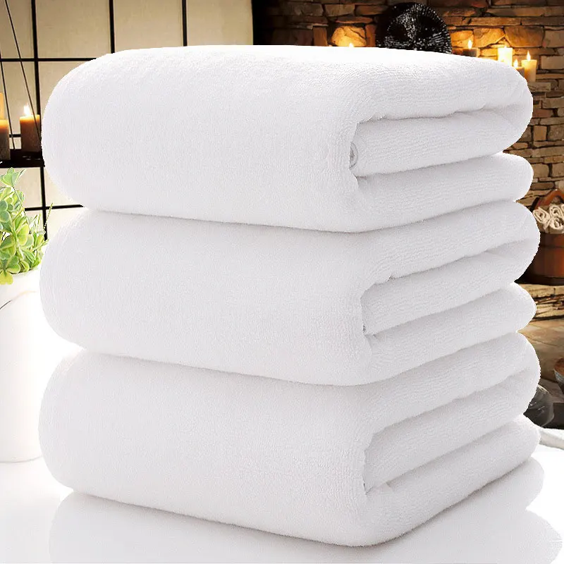 100% Organic Cotton Luxury Hotel Bath Towels Set Custom Logo Super Water Absorbent Soft White Sauna Bath Towel Wholesale