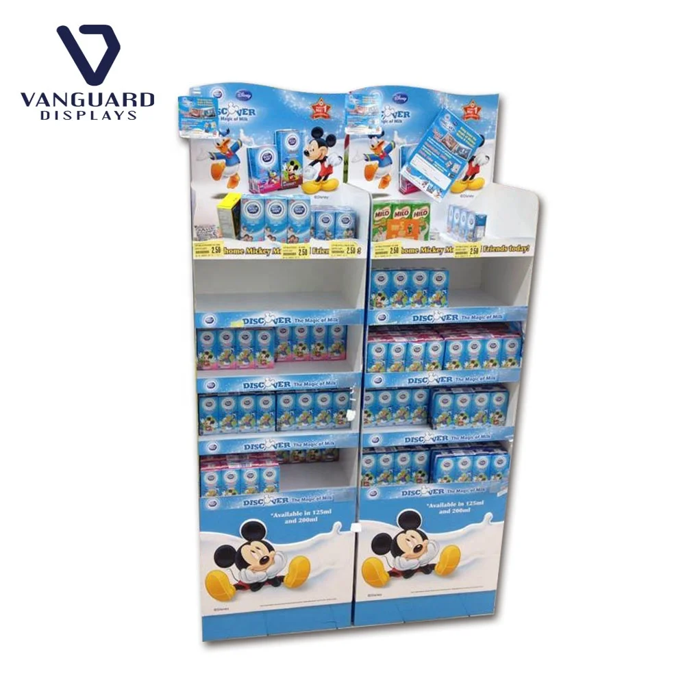 
Corrugated Carton Floor Display Rack Paper Display Stand Shelf Unit Custom Cardboard Products Display Stand 