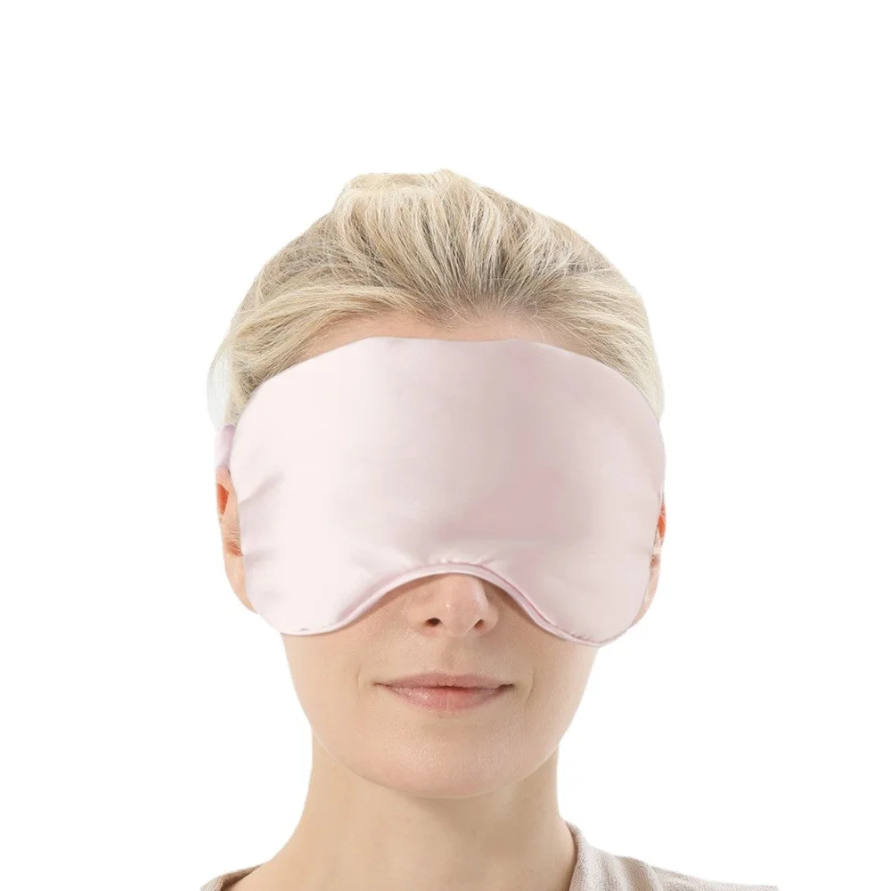 Ночная одежда, гладкая шелковая маска для глаз из тутового шелкопряда, шармёз, атласная шелковая маска для глаз для ночного сна