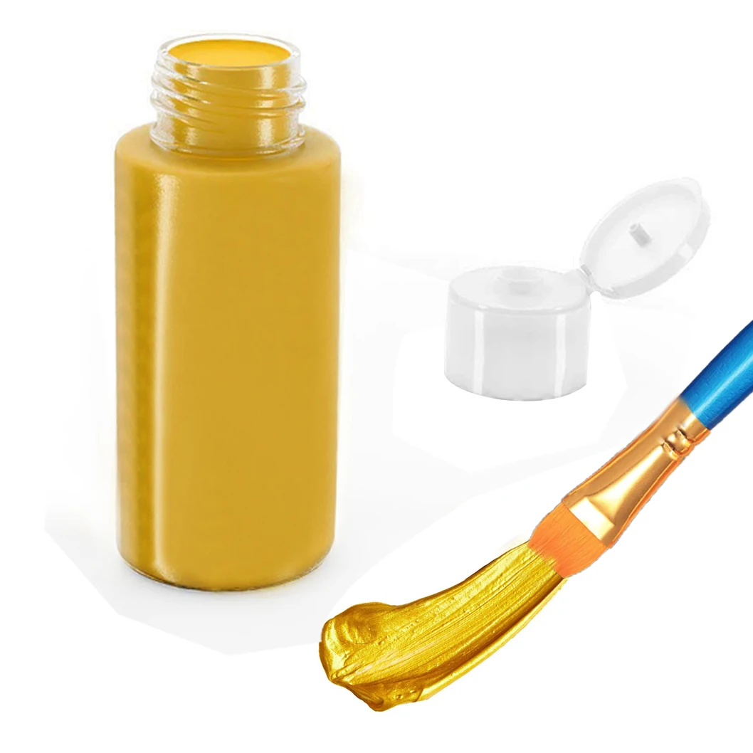 Shimmering Metallic Golden Heavy Body Acrylic Paint 2-Ounce