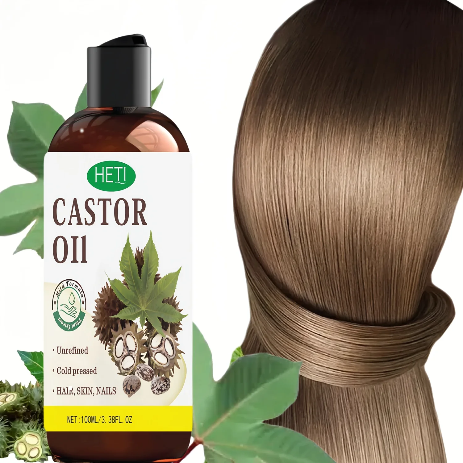 100ML castor oil to moisturize and smooth hair