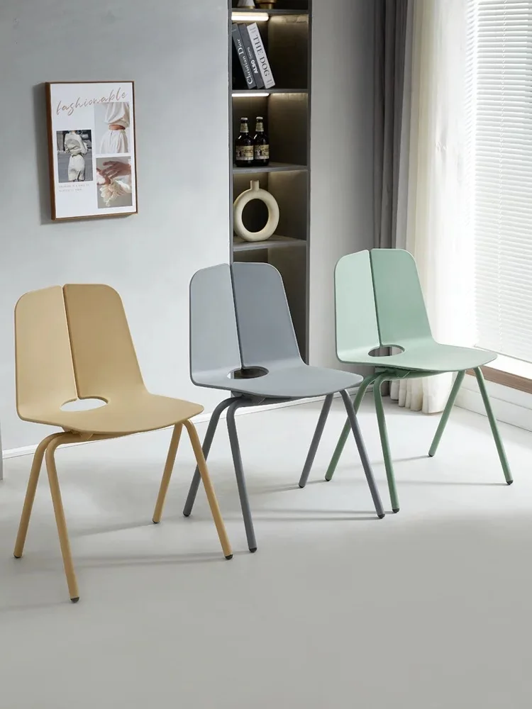 High Quality Restaurant  Furniture Colorful Plastic Chair Metal Legs Dining Chairs Black Folding French Wood Dining Room Chairs