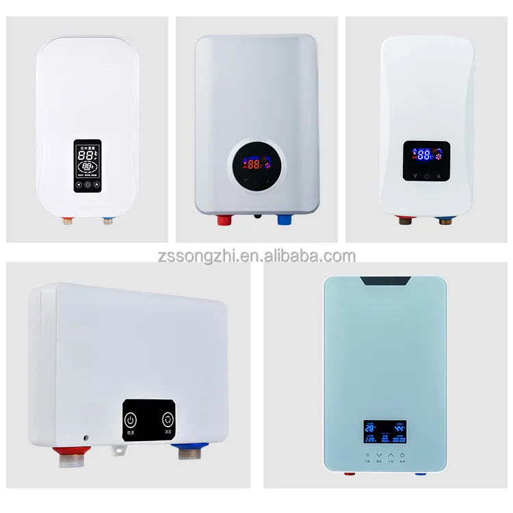 Bathroom Induction Electric Instant Water Heater Ce China Low Price 5.5kw 1 Piece Touch Button Wall Mounted IPX4