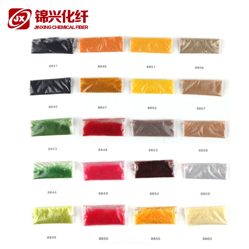 100% Nylon 66 Flock Powder Micro Fiber 1.2D*0.6mm  1.5d*0.8mm For Jewelry Box Or Toy artwork