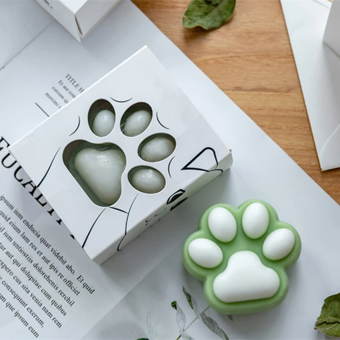 2022 Hot Sell Body Organictoilet Cleansing Handmade Nature Moisturizing Whitening  45G Cute Cat Claw For Kid Bath Soap