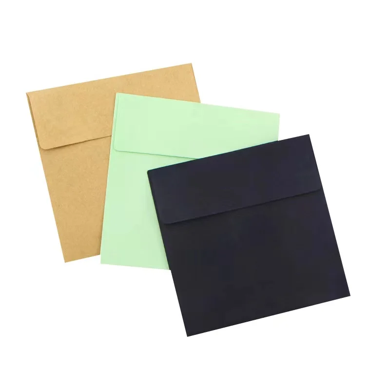Оптовая продажа маленькие конверты для монет индивидуальные самоклеящиеся Конверты из крафт-бумаги Подарочные поздравительные открытки квадратные с клапаном и наклейкой