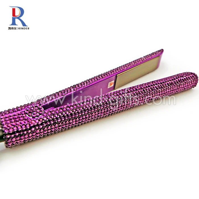 Professional Bling Gem Bead Chic Electronic Name Brand Flat Iron Hair Straightener