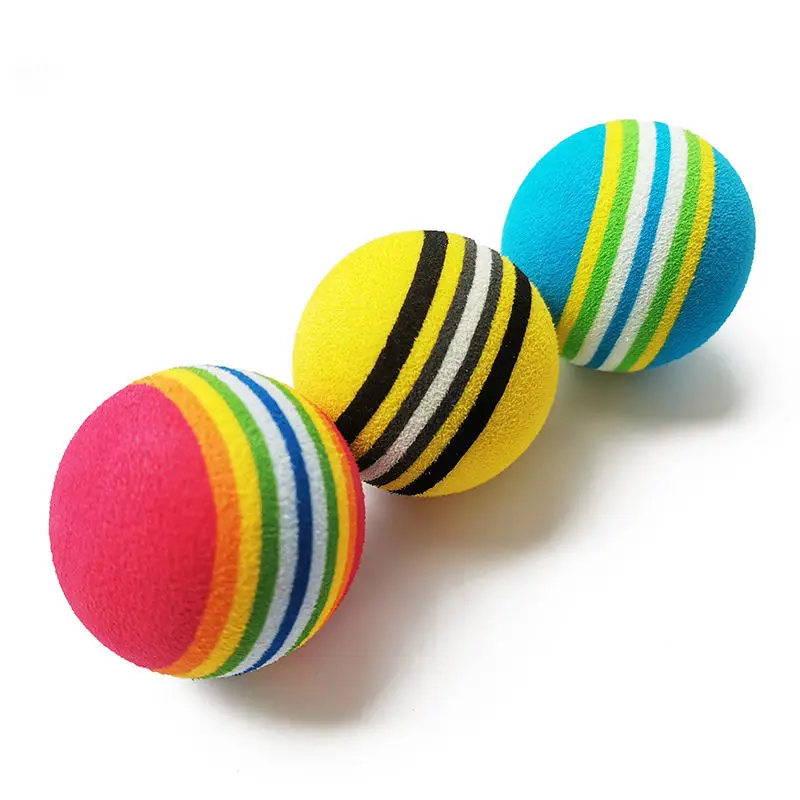 Factory Wholesale Golf Practice Balls Rainbow Sponge Foam Ball Training EVA Golf Dimple Ball