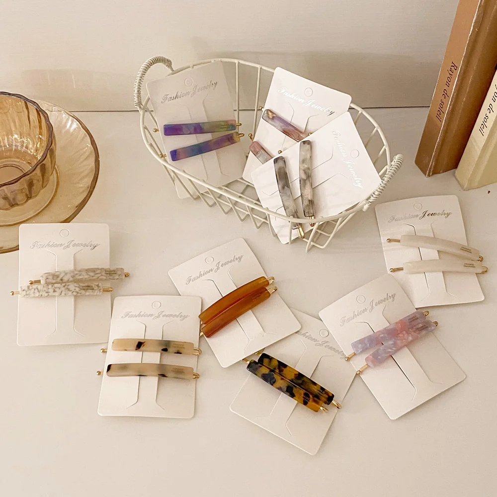 Custom Bobby Pins Hair Clip Set Packaging Card Fringe Flat Big Gold Hair Clip Metal Women French Barrette Hair Clip