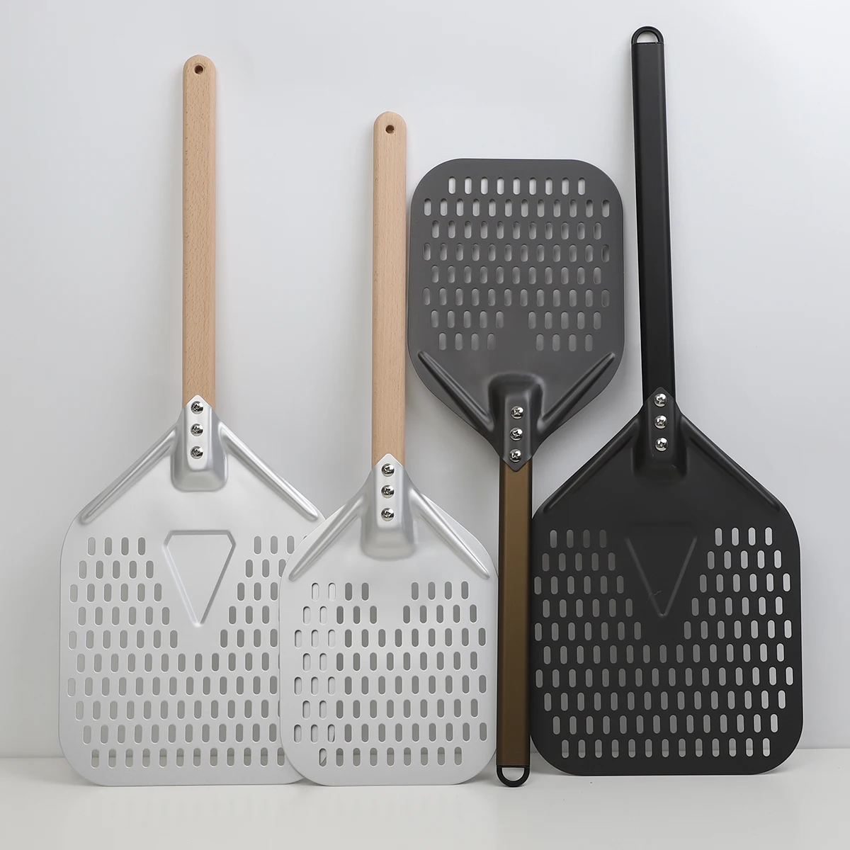 8-inch square punching pizza peel bag shovel baking flip shovel Processing custom OEM ODM