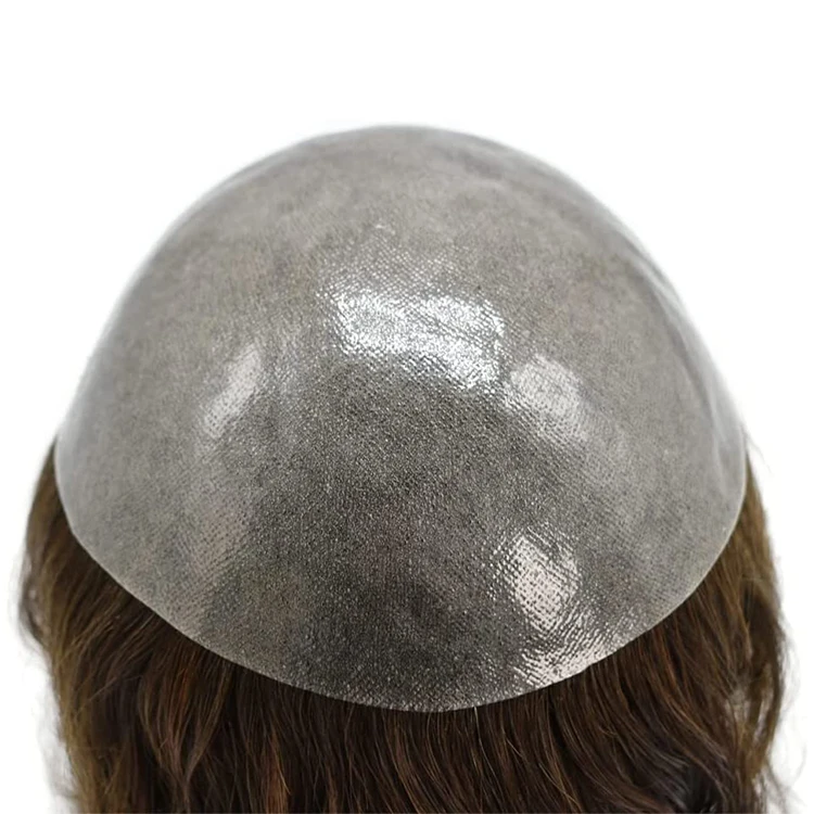 High Quality Replacement System Glue Wigs Full Pu Skin Base Toupee Men Real Human Hair Toupee