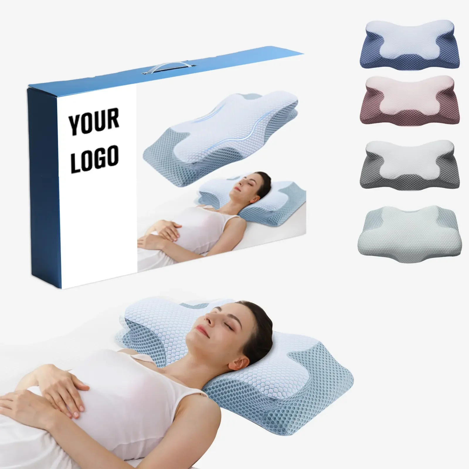 New design breathable comfort bed sleeping cervical ergonomic pillow memory foam